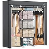 KESSER® Kleiderschrank Stoffschrank Stabil mit Kleiderstange & Ablagen, Inkl. 5X...
