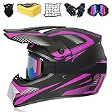 Crosshelm Fullface Set Downhill-Helm Für Erwachsene Und Kinder Mit Visier...