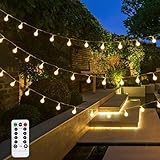 LE 50er LED Kugel Lichterkette 5M Warmweiss Dimmbar, Batteriebetrieben mit Fernbedienung,...