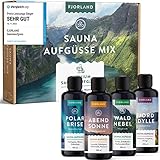 FJORLAND Saunaaufguss Set BIO - verschiedene Saunadüfte 4 x 100 ml - Premium...