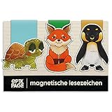 Magnetische Lesezeichen Kinder Magischen Tiere: Fuchs, Schildkröte, Pinguin – Kleine...