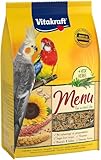Vitakraft Menü, Vogelfutter für Großsittiche, mit Getreide und Nüssen, Großpackung,...