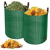 Gartensack, FOKUNCY 2 Pack Gartenabfallsäcke mit Griffen, 300L Laubsack Gartensäcke für...