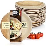 Moritz & Moritz 25-tlg Palmblatt Geschirr rund - 25 Einwegteller ca. 20 cm Ø...