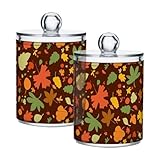 2er Pack Herbstlaub, nahtloser Wattepad-Spender, Baumwoll-Runduntersets, Fadenwürfel -...