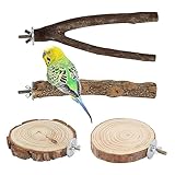 4 Stück Sitzstangen für Vogelkäfige, Vogel Spielzeug Set, Vögel Ständer Spielzeug,...
