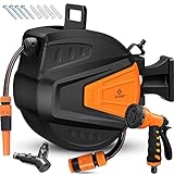 KESSER® Schlauchtrommel Wasser 30+2m Schlauchaufroller Inkl. 2-Wege-Verteiler +...
