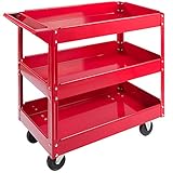 Arebos Werkstatt-Rollwagen Montagewagen | Werkzeugwagen | Flexible Rollen | Belastbarkeit...