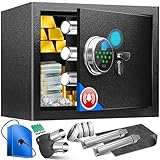 KESSER® Elektr. Tresor mit Fingerabdruck & Schlüssel M | Inkl. Notfallakku |...