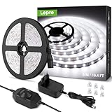 Lepro LED Strip Kaltweiß 5M, LED Streifen Kaltweiss 6000K Dimmbar, 300 LEDs,...