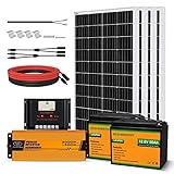 ECO-WORTHY 2 kW·h Solarsystem 480W 24V mit Wechselrichter und Batterie...