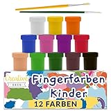 Creative Deco Fingerfarben Kinder Ungiftig Bastel-Farbe Plakat-farbe Set | 20 ml x 12...