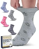 Pembrook Diabetikersocken für Damen und Herren, 4 Paar Knöchelsocken für Damen,...