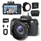 Digitalkamera 4K 64MP 1080P FHD Fotokamera mit Autofokus 16X Digitalzoom Fotoapparat...