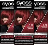 Syoss Color Coloration 5_29 Intensives Rot Stufe 3 (3 x 115 ml), permanente Haarfarbe für...