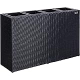 STILISTA Blumentopf aus Polyrattan-geflecht 95 x 60 x 26 cm mit 4...