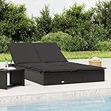 Yolola Rattan Sonnenliege für 2 Personen, Gartenliege, Entspannungsliege Doppelliege...