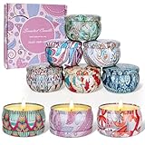 Duftkerzen Set für Frauen, Weihnachts Geschenk, 9 Stück Dufted Kerzen mit Deckel,180...