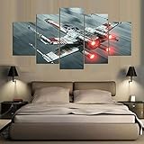 AiWLPTian Wohnzimmer Bild Home Decor 5 Panel Star Wars Film Modular Leinwand Kunst Poster...