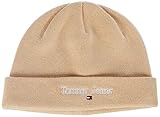 Tommy Jeans Damen TJW Sport Beanie AW0AW12625 Gestrickte Mütze, Beige, OS