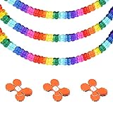 6 Stück Bunt Girlande Papier Deko Vierblättriges Kleeblatt Girlanden Regenbogen...