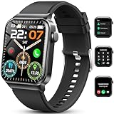 Smartwatch Herren Damen mit Telefonfunktion 1,85' Voll Touch Smart Watch Fitnessuhr mit...