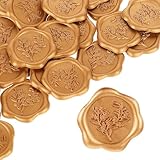Hpmjz 25 Stück Goldene Wachssiegel Aufkleber Selbstklebende Wachssiegel...