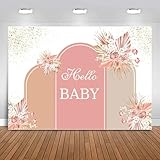 Sensfun Fotohintergrund für Babypartys, Boho, Dekoration, Blush Brown, Pampas Floral Oh...