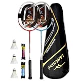 LANGNING badmintonschläger Set 2, Federballschläger 24Lbs Nur 85g, hohe...