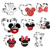 8 Stück Mickey Mouse Ausstecher,Ausstechform aus Edelstahl,Mouse Cutter Set,DIY Fondant...
