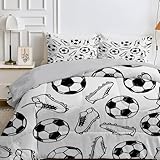 Qiwagu Bettdecke 135x200 4 Jahreszeiten, Wende FußBall Steppdecke Waschbare, Bettdecke...