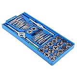 40-teiliges Metrisches Gewindebohrer- und Schneideisen-Set, Gewindekegel-Handwerkzeuge mit...
