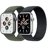 2 Pack Geflochtenes Solo Loop Kompatibel mit Apple Watch Armband 42mm 44mm 45mm...