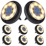 Flacchi Solar Bodenleuchten Aussen - Solarleuchten für Garten Außen mit 8 LEDs,...