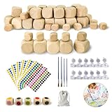 Annickee 50 Stück Blanko Holzwürfel, DIY Holz Würfel Blanko, Unbemalte...