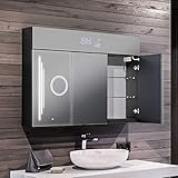 Artforma Spiegelschrank mit LED Beleuchtung 3-Türig anpassen (100 x 72 x 16,6 cm) | 17...
