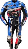 Motorrad 2-teiliger Lederkombi neues mehrfarbiges Design (XXXL, Schwarz & Blau)