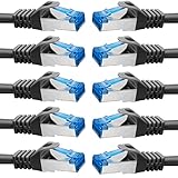 BIGtec - 10 Stück - 0,5m CAT.7 Gigabit Patchkabel Netzwerkkabel schwarz Kupferkabel Patch...