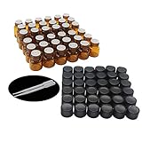 Yizhao Braune Leere Glasflaschen 1ml, Probe Glasflaschen mit Orifice Reducers für...