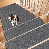 Aucuda 15 Stück Stufenmatten Innen Rutschfest, 76x20 cm Treppenstufen Matten für...