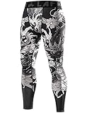 LAFROI Herren Schnelltrocknende Kompressions-Leggings-YSK08 (Dragon,MD)