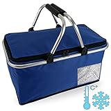 Cepewa Einkaufskorb faltbar mit Thermofunktion 30 L Kühltasche Thermokorb Picknickkorb...