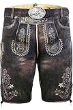 Edelnice Trachtenmode hochwertige Kurze Trachtenlederhose aus Ziegenleder Alex...