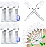 100 Stück Plastikgabel,Plastikbesteck,Kuchengabeln,Mehrweg & Robust Plastik Gabel,Party...