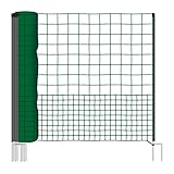 VOSS.farming 25m Hühnernetz mit Durchgang, 125cm, 7 Pfähle, 2 Spitzen, grün,...