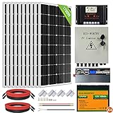 ECO-WORTHY 6,8 kWh Solarsystem 1700W 24V mit Wechselrichter und Batterie...
