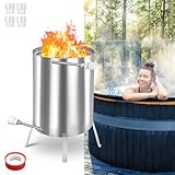 NAIZY Poolheizung Feuertonne Edelstahl Pool Heizung mit Feuer Brennholz, 32/38mm...