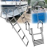 4 Stufen Badeleiter Leitern, Badeleiter Boot Poolleiter 316 Edelstahl Leiter Schwimmbad...