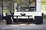 essella Polyrattan Garten-Eckbank Berlin in Schwarz