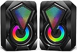 NJSJ 2.0 PC Lautsprecher Set, 6 Watt, 3,5 mm AUX Klinke, Boxen mit USB-Stromversorgung,...
